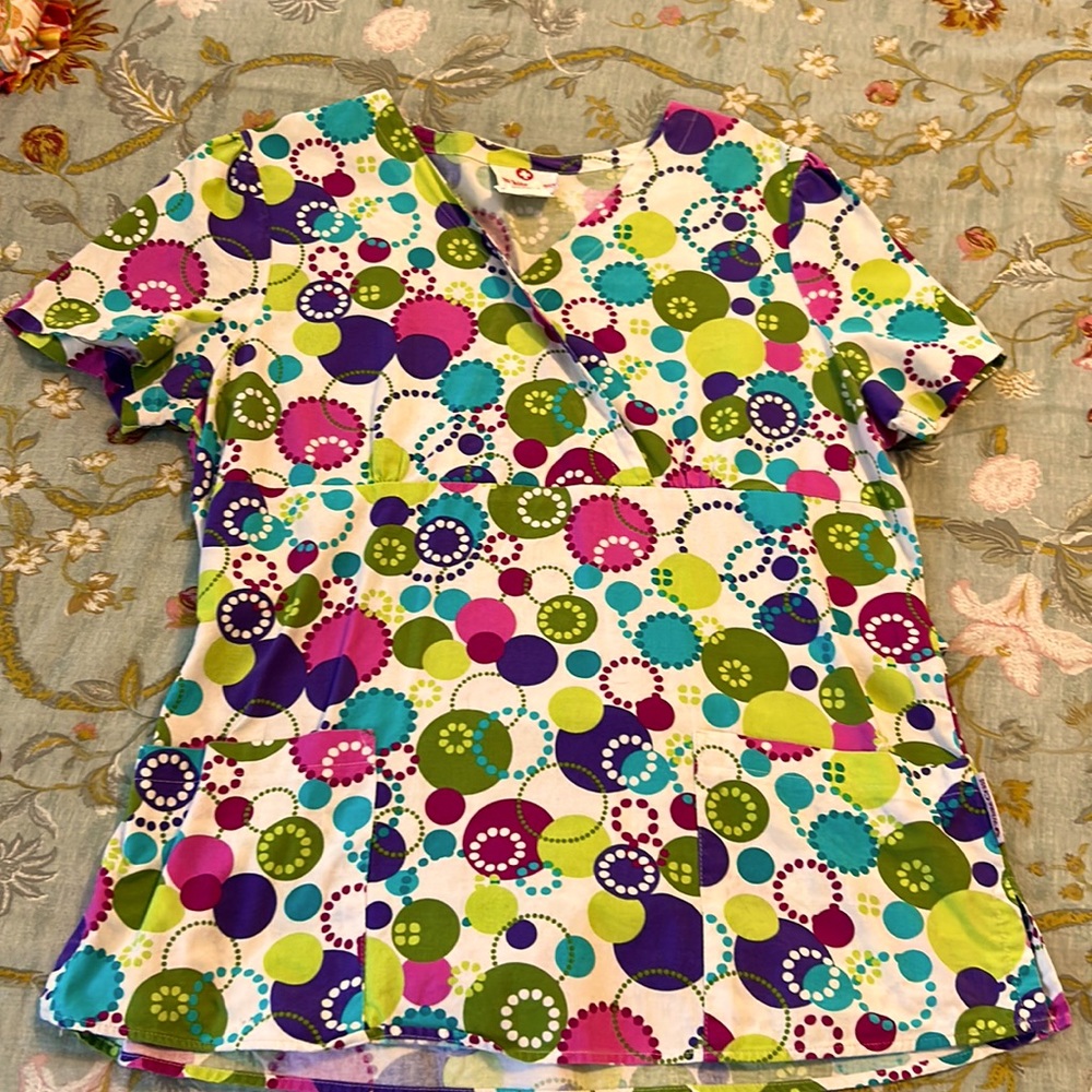 White Cross scrub top